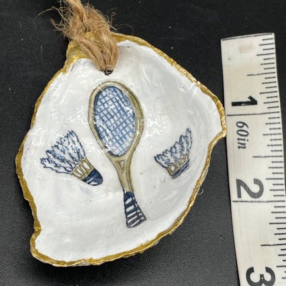 Decoupage Oyster Shell Ornament Decoupage Trinket Dish BADMINTON - Picture 4 of 8